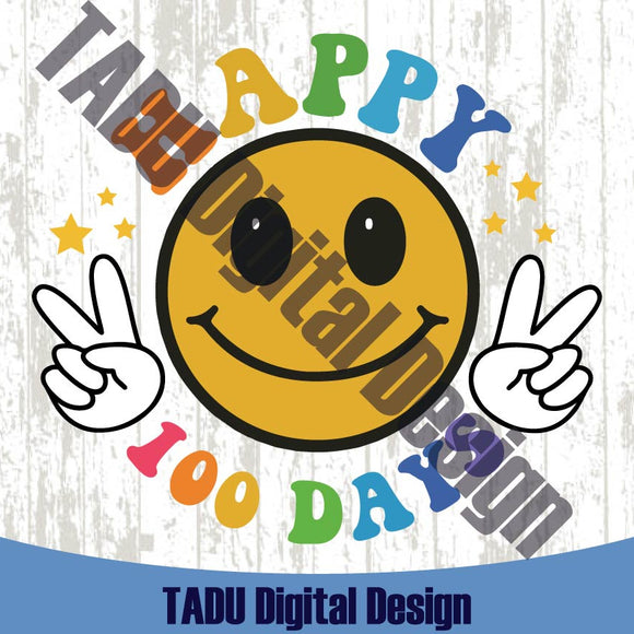 100 days of School Svg Smiling Happy 100th day Smiley Teacher Png