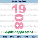 1908 Alpha Kappa Alpha Svg 19 08 Svg AKA Sorority Svg Png