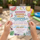 School Out Summer Party Invitation Goodbye School Hello Summer