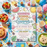 School Out Summer Party Invitation Goodbye School Hello Summer