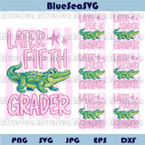 Later Gator PNG Bundle Stripes Last Day Of School Png Striped - Blue Sea Svg
