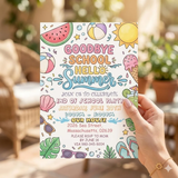 School Out Summer Party Invitation Goodbye School Hello Summer