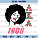 Alpha Kappa Alpha Svg AKA Afro Woman 1908 Svg Black Sorority Svg
