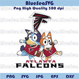 Atlanta Falcons Bluey Bingo Svg Football Bluey Falcons Png