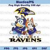 Baltimore Ravens Bluey Bingo Svg Football Bluey Ravens Png