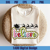 Believe Png Santa Sleigh Reindeer Dalmatian Dots Christmas Svg