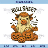 Bullsheet Moo I Mean Boo Png Halloween Highland Cow Ghost Png