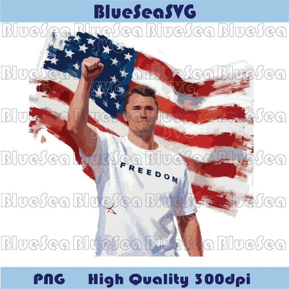 Charlie Kirk Png Charlie Kirk Fist Raised American Flag Png Patriotic
