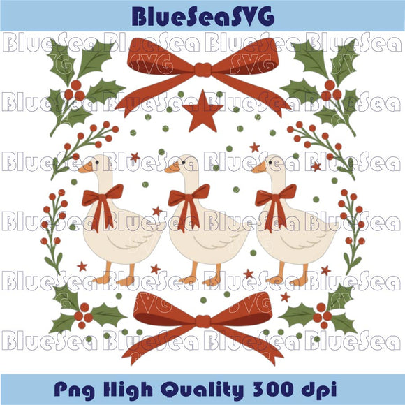 Christmas Goose Coquette Png Vintage 80s Christmas Ribbon Goose Png