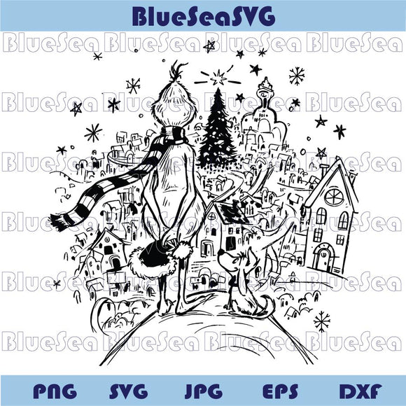 Christmas Grinch and Max the Dog Svg Retro Vintage Christmas Svg