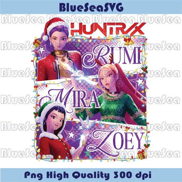 Christmas Huntrix Png Rumi Myra Zoey Christmas Demon Hunters Png