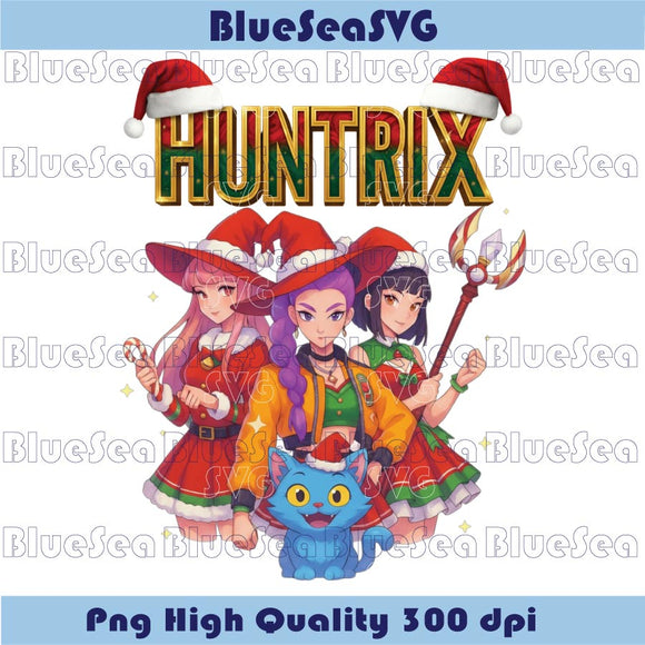 Christmas Huntrix Santa Hat Rumi Myra Zoey Demon Hunters Png