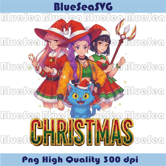 Christmas Huntrix Santa Rumi Myra Zoey Kpop Demon Hunters Png