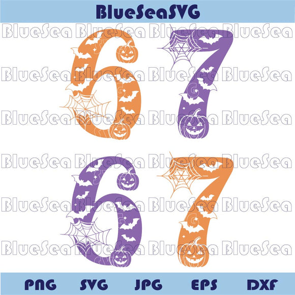 Couple Halloween 6 7 Svg Matching Six Seven 6 7 Meme Pumpkin Svg