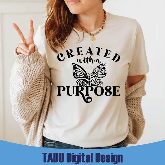 Created With A Purpose Svg Christian Svg Bible Verse Png Svg