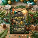 Custom Dinosaur Birthday Party Invitation Template Pdf Dinosaur Invite