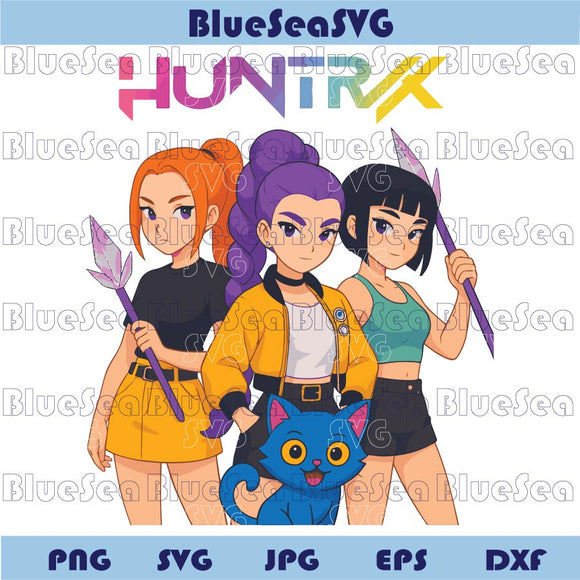 Demon Hunters Png Kpop Huntrix Png Rumi Mira Merch Saja Girl Png