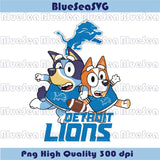 Detroit Lions Bluey Bingo Svg Football Bluey Detroit Lions Png