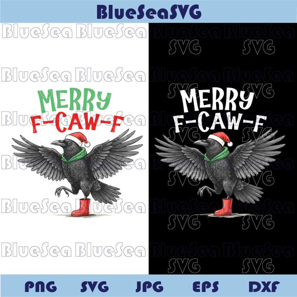F-Caw-F Christmas Crow Png Funny Christmas Raven F Caw F Png