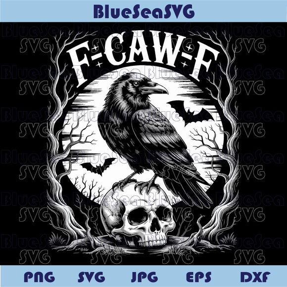 F-Caw-F Halloween Raven Png Funny Gothic Crow F Caw F Png