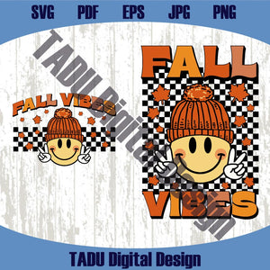 Fall Vibes Png Checkered Smiley Face Checker Fall Svg Autumn Png
