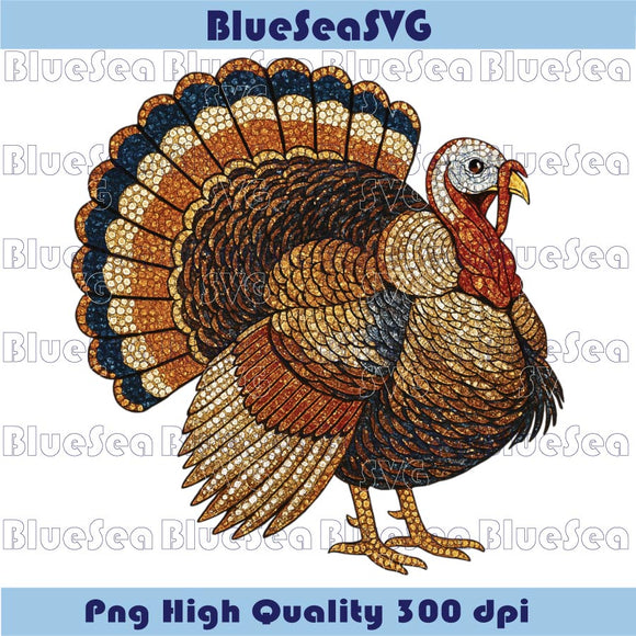 Faux Rhinestone Turkey Png Dazzle Turkey Fancy Thanksgiving Png