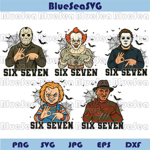Funny 67 Halloween Movies Png Bundle Six Seven 6 7 Meme Png