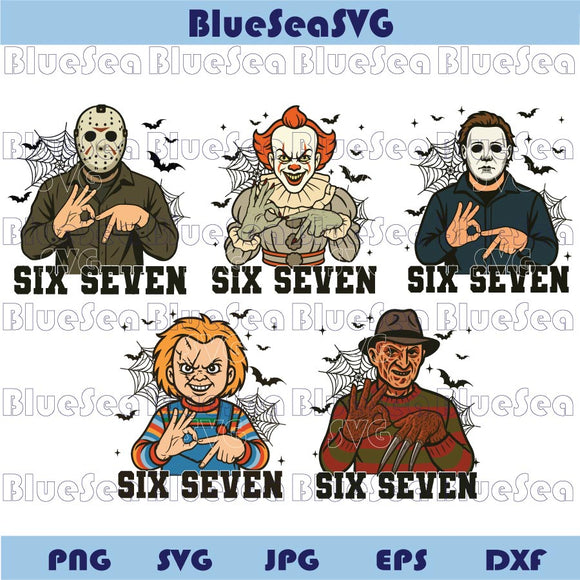 Funny 67 Halloween Movies Png Bundle Six Seven 6 7 Meme Png