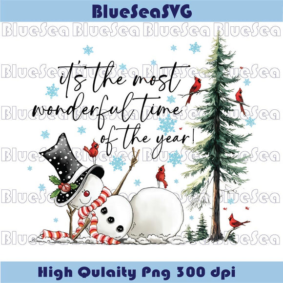 Funny Christmas Snowman Cute Png Wonderful Time of The Year Png