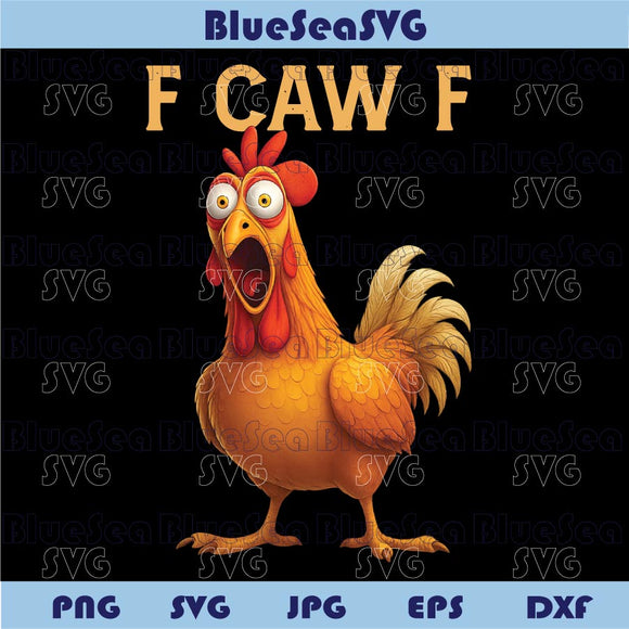 Funny F-Caw-F Chicken Png Screaming Rooster Meme Png Crazy Hen