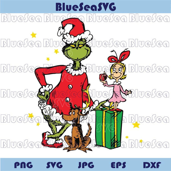 Grinch Cindy Lou and Max Png Christmas Lights Xmas Dr Seuss Png