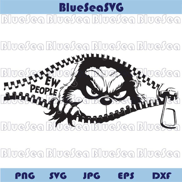 Grinch EW People Zipper Svg Funny Christmas Png Humor Grinch Svg