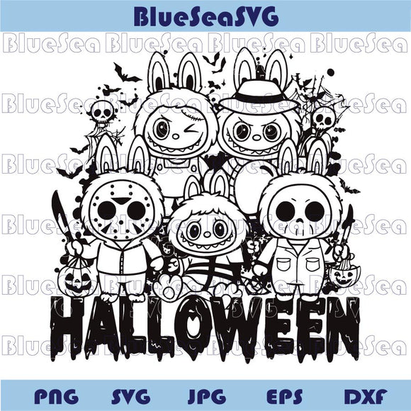Halloween LaBubu Bunny Svg Labubu Halloween Movies Costume Svg