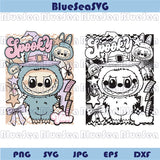 Halloween Labubu Svg Spooky Vibes Labubu Png Witch Monster Doll