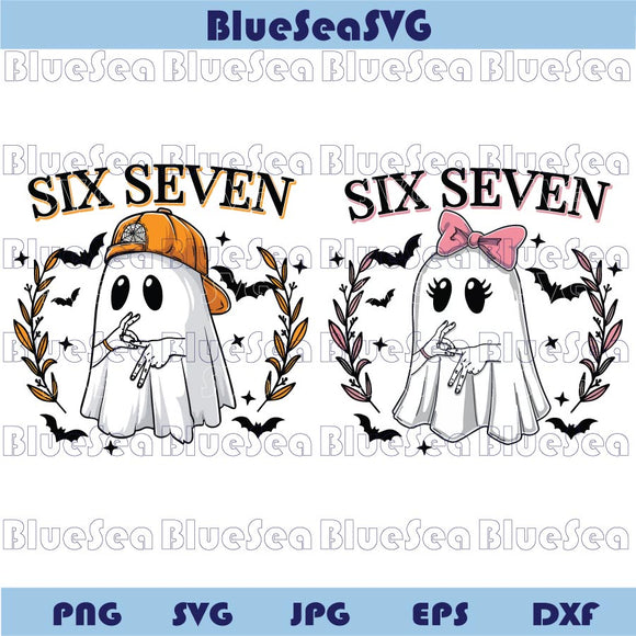 Halloween Six Seven 6 7 Meme Png Spooky Boy Girl Ghost Matching