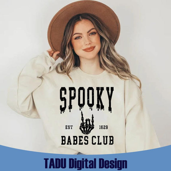 Halloween Svg Spooky Babes Club Svg Varsity Witch Skeleton Svg