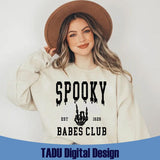 Halloween Svg Spooky Babes Club Svg Varsity Witch Skeleton Svg