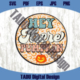 Hey There Pumpkin Png Leopard Fall Svg Trendy Retro Autumn Png