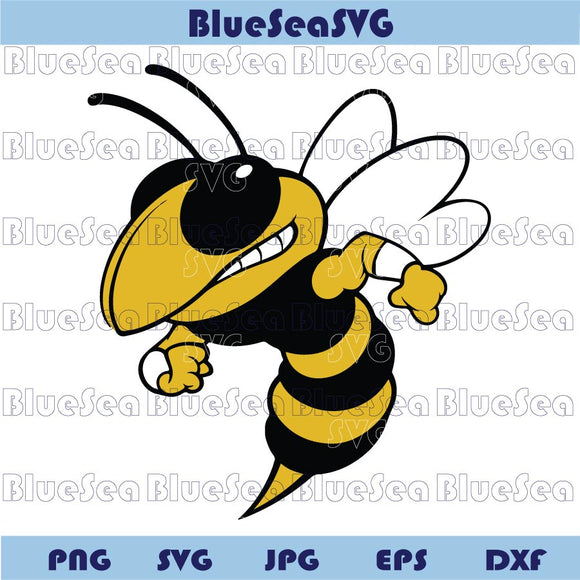 Hornet Bee Mascot Svg Hornet Svg Png Bumblebee Svg Cricut Cut File