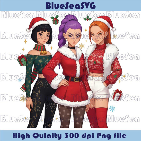 Huntrix Christmas Png Demon Hunters Christmas Huntrix Clipart