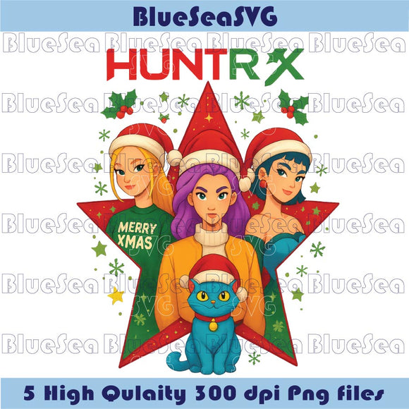 Huntrix Christmas Png Kpop Demon Hunters Christmas Huntrix Clipart