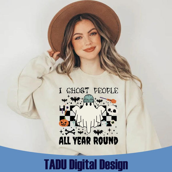 I Ghost People All Year Round Png Cartoon Ghost Cute Halloween Svg