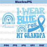 I Wear Blue For My Grandpa Svg