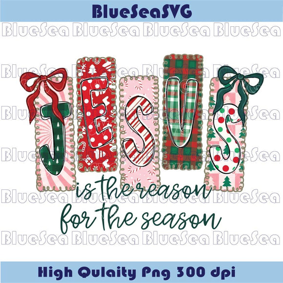 Jesus Is The Reason For The Season Coquette Christian Christmas Png