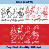 Just a Jolly Goose Svg Retro Christmas Goose Svg Santa Goose Png