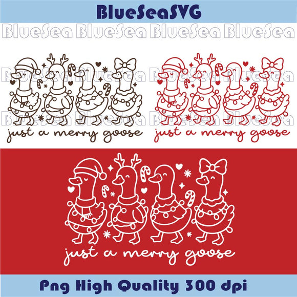 Just a Merry Goose Svg Christmas Goose Svg Trendy Jolly Goose Png