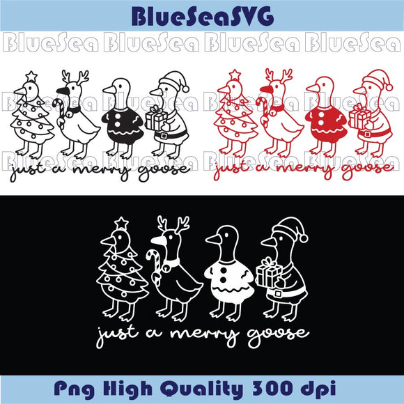 Just a Merry Goose Svg Jolly Christmas Goose Svg Santa Goose Png
