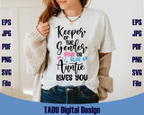 Keeper Of The Gender Svg Pink Blue Auntie Loves You Svg New Baby