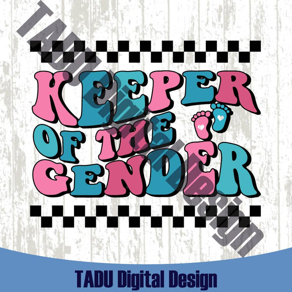 Keeper Of The Gender Svg Boy or Girl Baby Reveal Svg New Baby Png