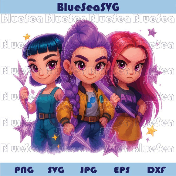Kpop Huntrix Png Demon Hunters Png Rumi Mira Zoey Saja Girl Png